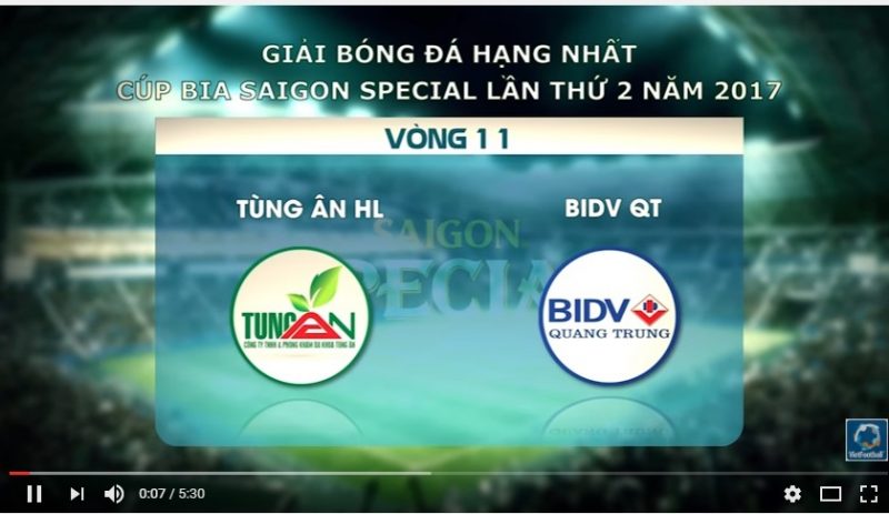 Highlight: Tùng Ân Hoa Lư - BIDV Quang Trung, vòng 11 Hạng Nhất phủi 2017