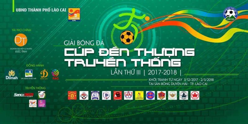 13h30 (CN 3/12): TRỰC TIẾP Sân 2 CUP ĐỀN THƯỢNG 2017