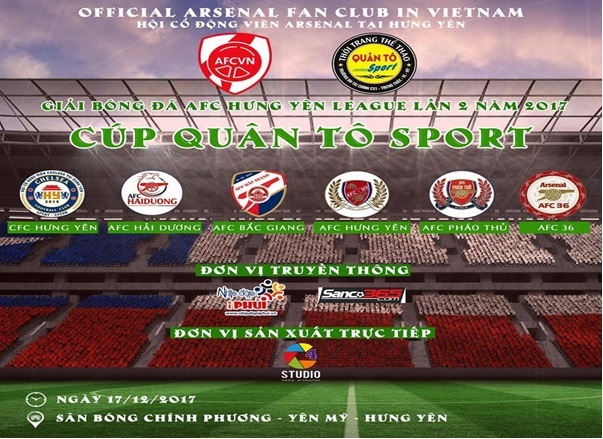 Sôi động cùng Giải bóng đá AFC Hưng Yên League Lần II 2017 Cúp Quân Tô Sport