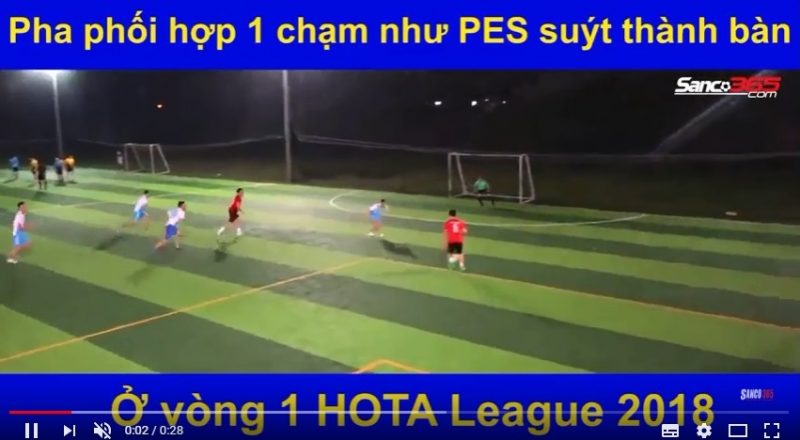 Pha phối hợp 1 chạm như PES suýt thành bàn ở Vòng 1 HOTA League 2018