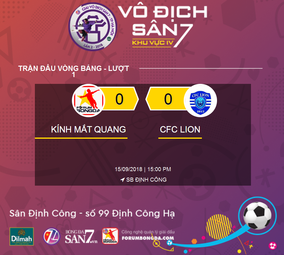 [ Highlight ] Kính Mắt Quang Nhãn 0-0 CFC Lion | Vòng 1 - KV4 VĐS7 TP Hà Nội 2018